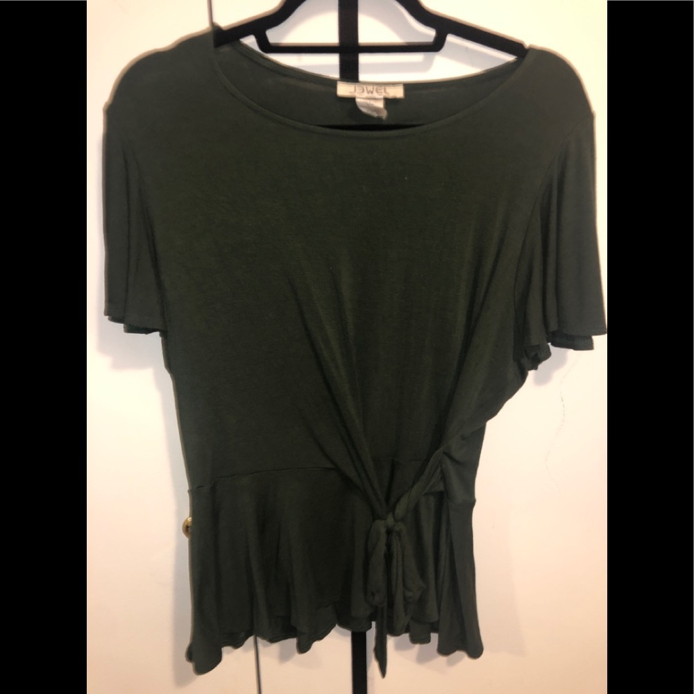 💚Jewel Dark Green Short Sleeve Top